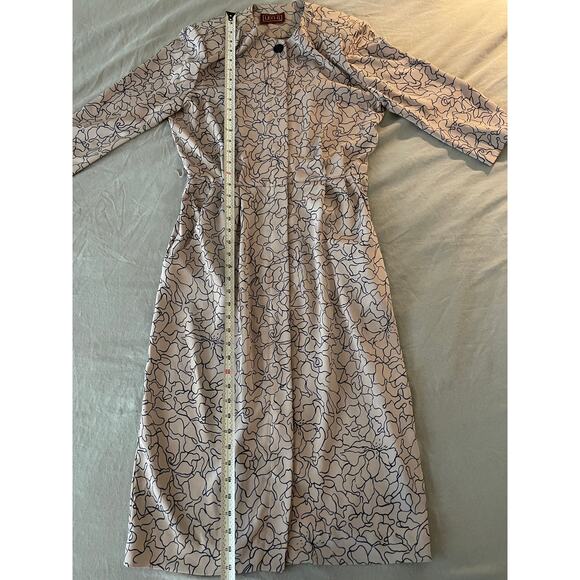 Vintage Lisa II Litd. 80s dress blue abstract floral on beige - Picture 6 of 9